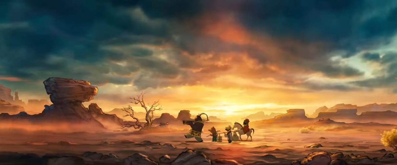 ape, pig, weasel and frog march through the wastes