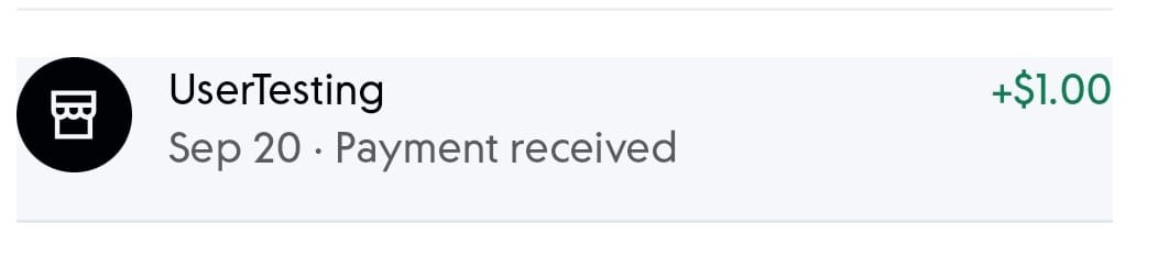 User Testing first payment