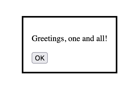 Výchozí vzhled elementu <dialog>