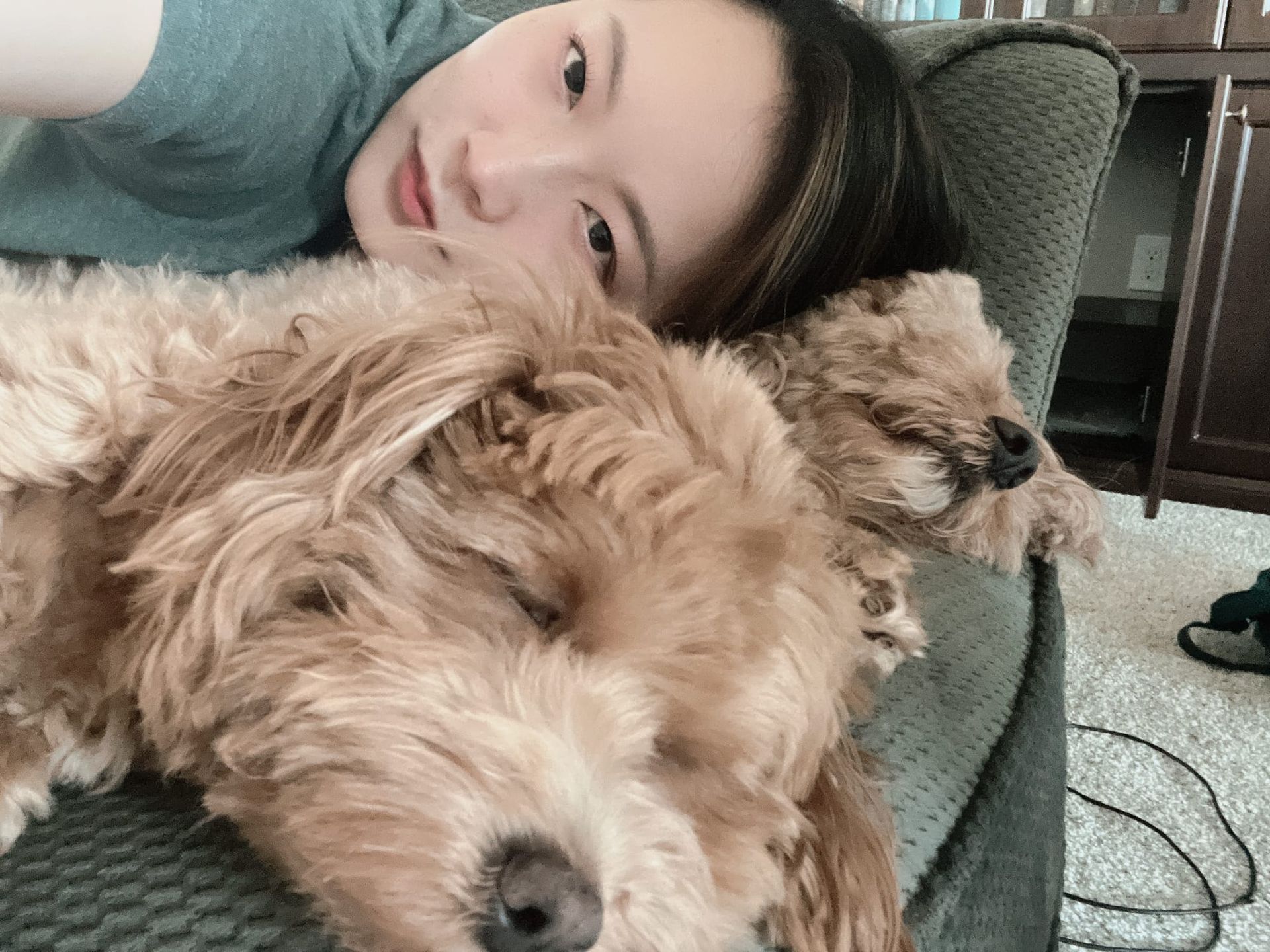 One of the best ways to feel better when ill is obviously to snuggle with both pups at once