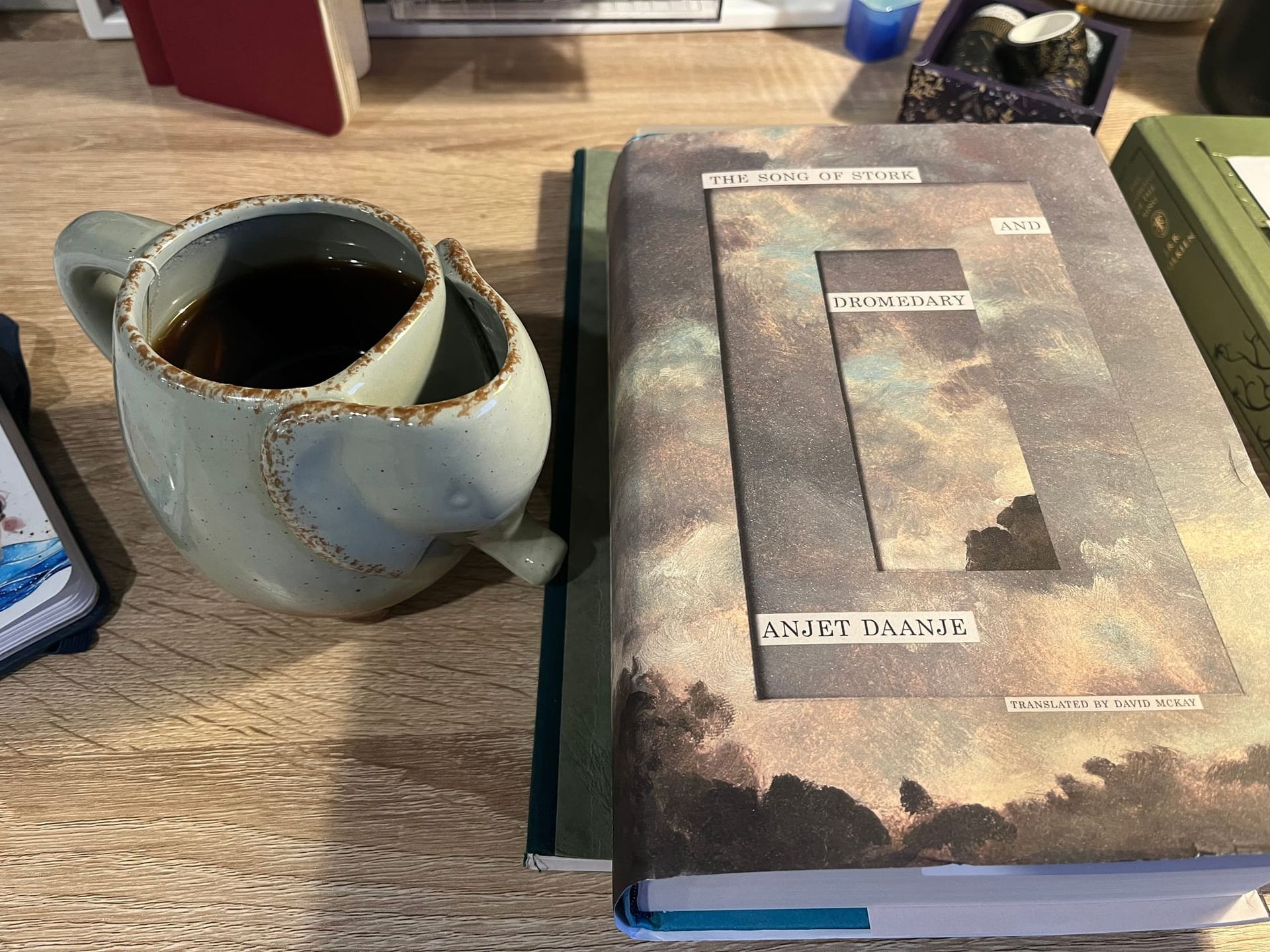 I thought my elephant mug would be appreciated here. Why yes, it does have a little nook for your used tea bag.
