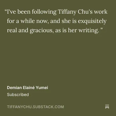 Such a wonderful message to wake up to. Thank you for this burst of encouragement, Demian Elainé Yumei. Messages like this can keep me writing for weeks.