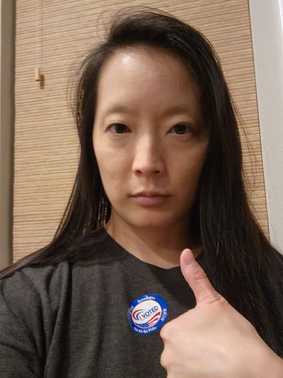 Ignore my tired face. Focus on the fact that I did my civic duty.