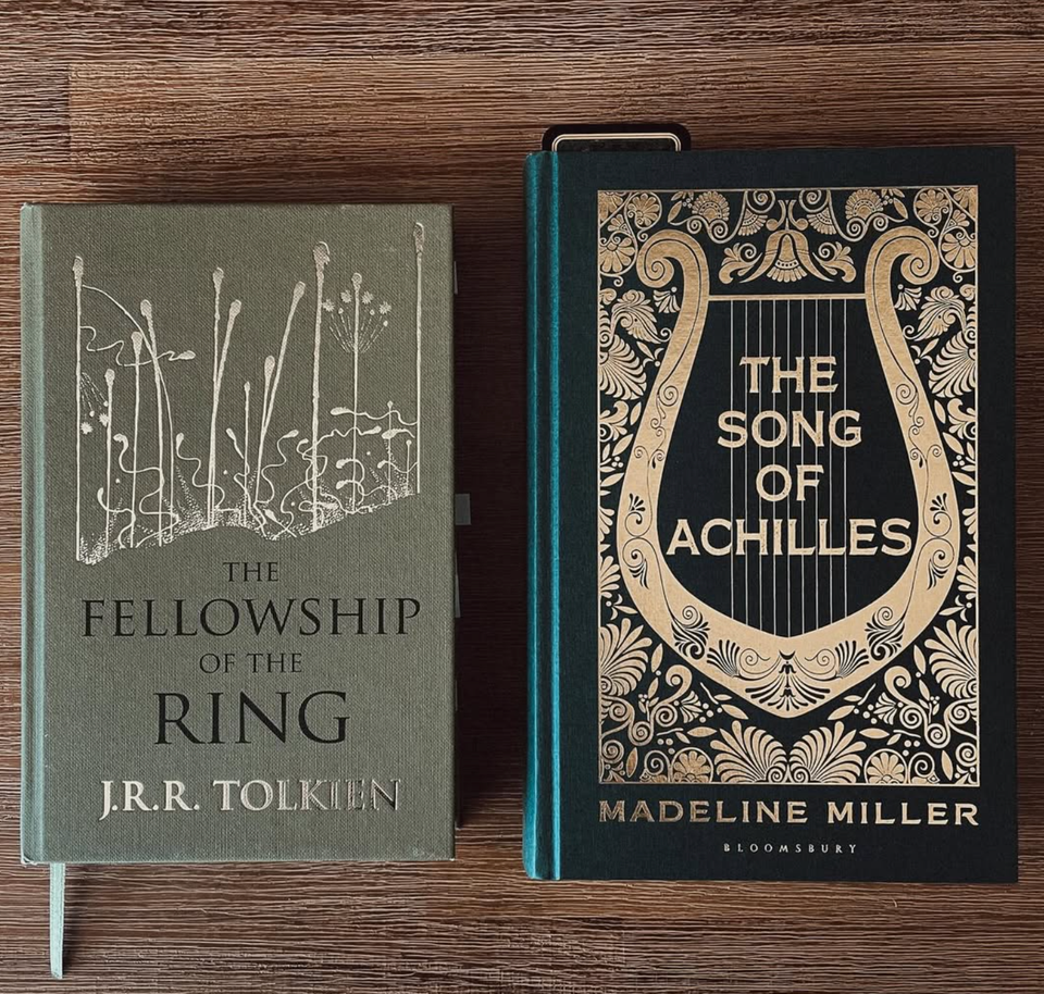 Currently (re)reading. It seems I have a thing for green and gold foil.