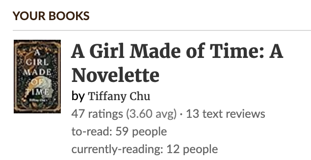 You know, for a little story I spent four years on and now promote pretty constantly, I’m rather proud of these stats.