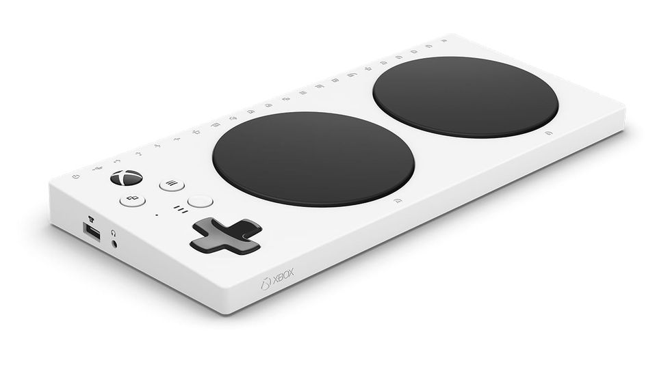A picture of the Xbox Adaptive Controller.