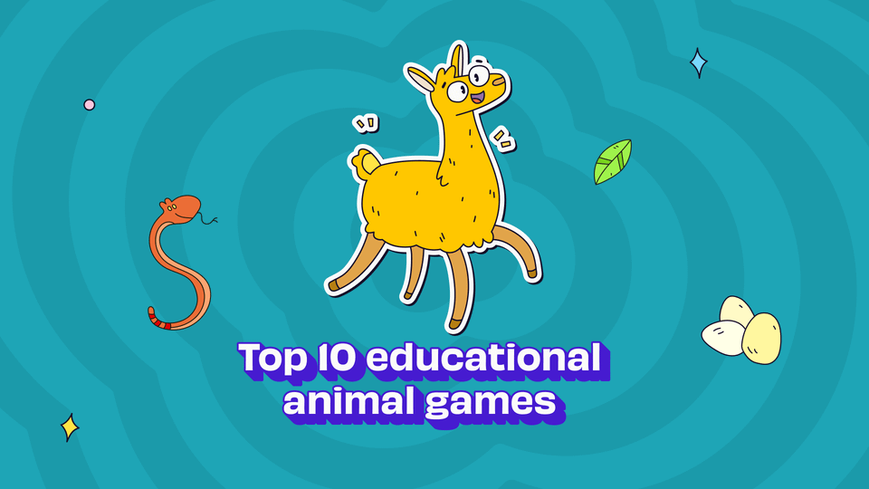 Yellow lama playing Baamboozle games