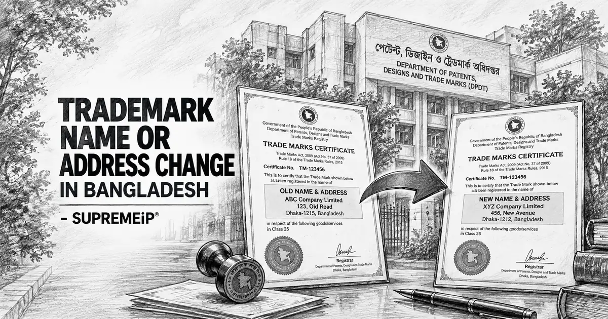 Trademark Name or Address Change in Bangladesh | SUPREMEiP®