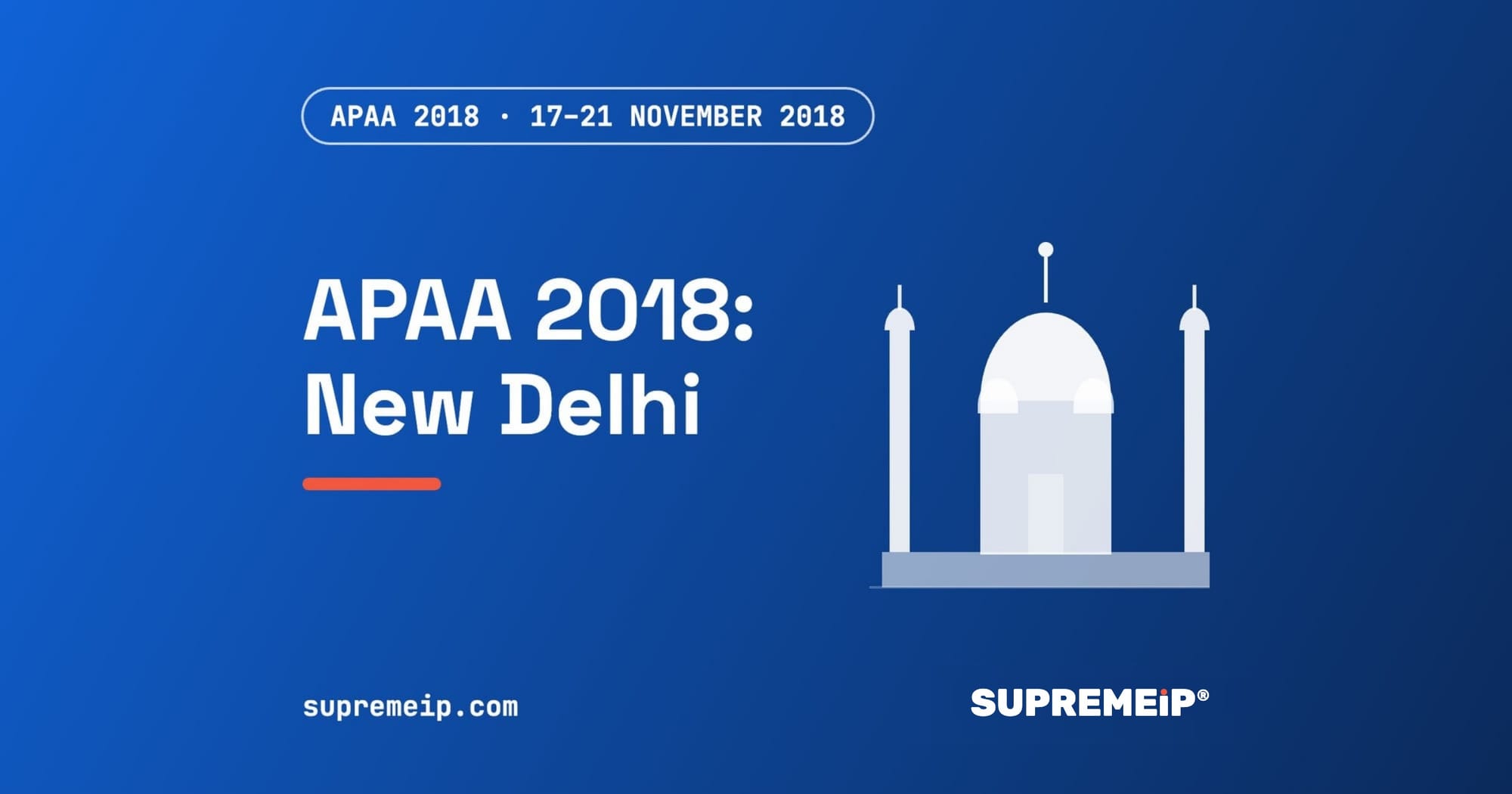 APAA 18th General Assembly and 68th and 69th Council Meetings 2018 in New Delhi, India, SUPREMEiP® event banner