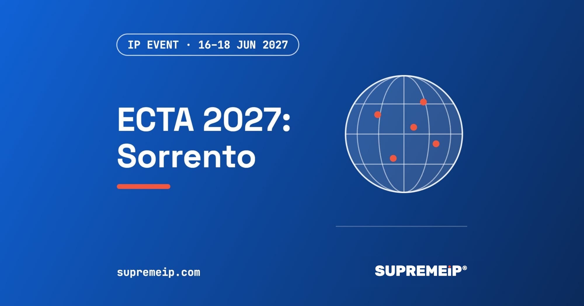 ECTA 45th Annual Conference 2027 in Sorrento, SUPREMEiP® IP event banner