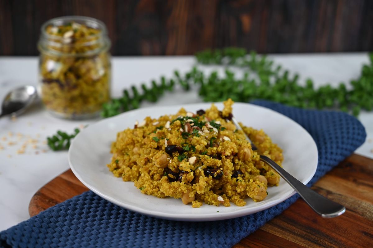 Moroccan Spiced Quinoa and Chickpea Salad