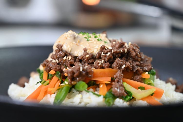 Korean Inspired Ground Beef Bowl