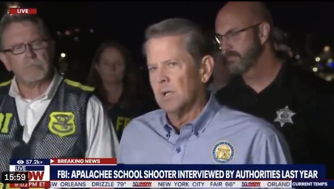  (Brian Kemp gives his thoughts and prayers to the victims of yet another school shooting). 