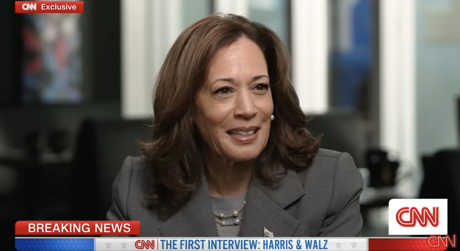  (Kamala Harris during her first televised interview as candidate). 