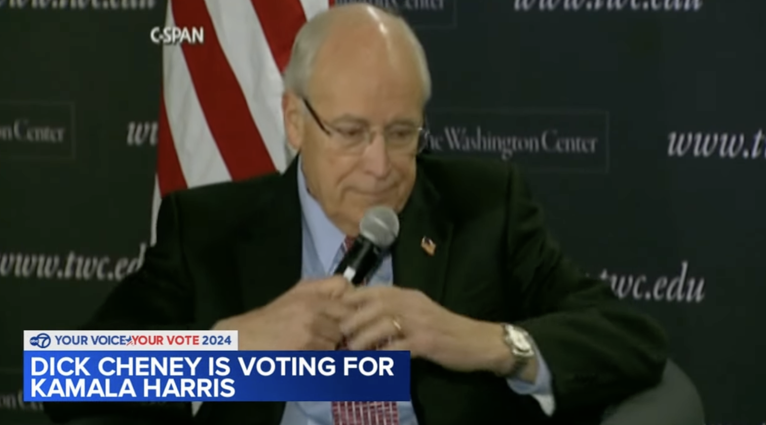  (Dick Cheney announcing he will vote for Kamala Harris). 