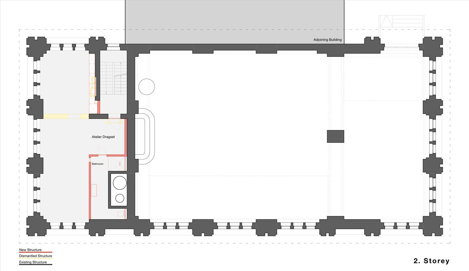 Upper floor plan drawing for the Water Pumping Plant Renovation.