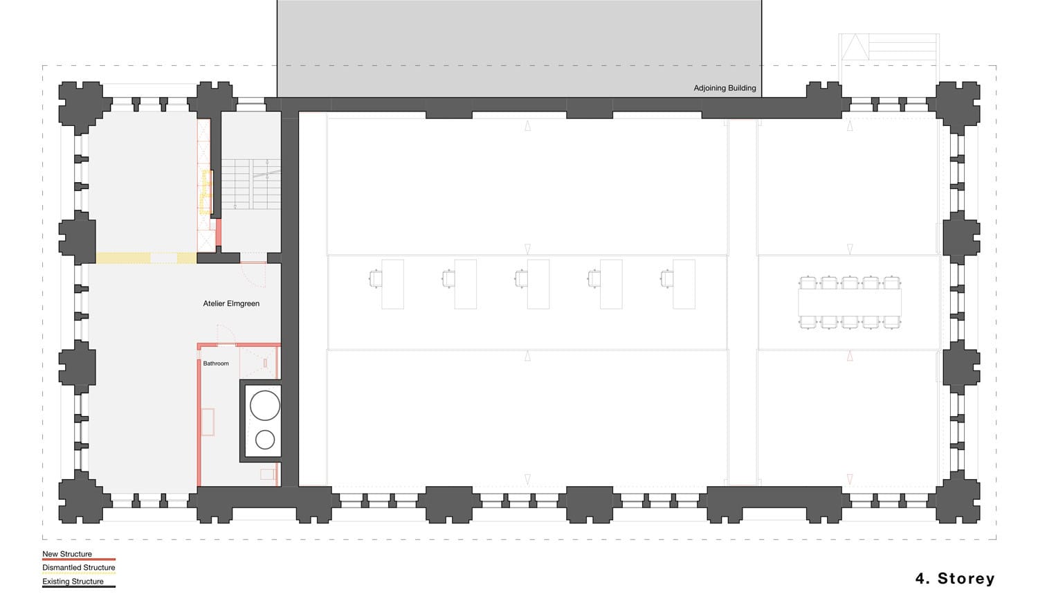 Plan drawing for an upper level of the converted Neukölln pumping station.