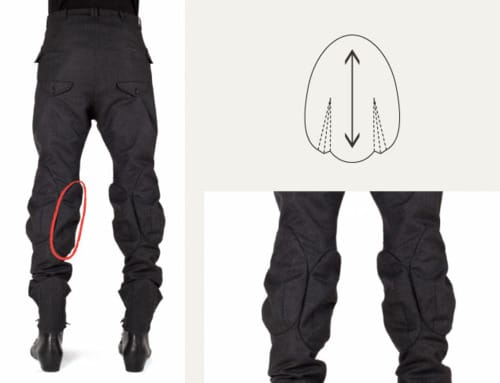 Aitor Throup Prelude Collection 2010 — finished trouser silhouette and drape on the stand, showing the sculptural result of the complex pattern-making process