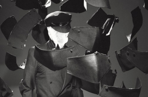 Aitor Throup complex trouser pattern technical illustration, 2007 — multi-panel construction diagram showing the geometric complexity of the seam lines