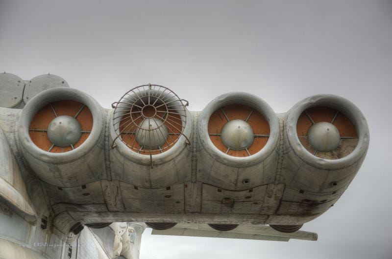 Lun-class Ekranoplan MD-160 — aft section with tail surfaces and rudder