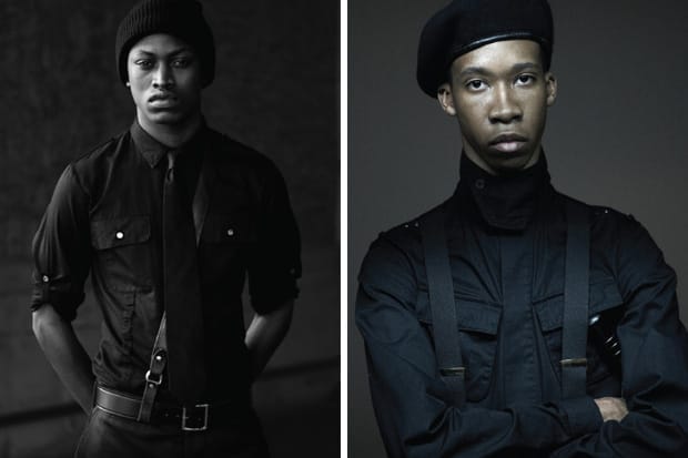 Nom de Guerre FW2010 lookbook — austere B&W campaign image, look 7