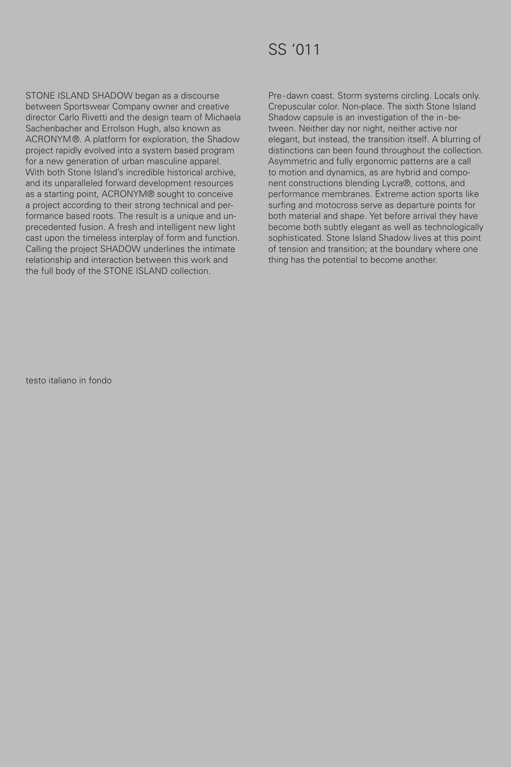 Stone Island Shadow Project SS2011 lookbook, page 3