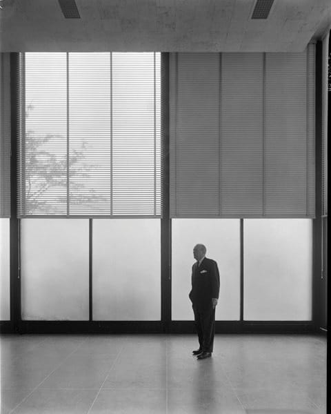 Mies van der Rohe at Crown Hall, photo Bill Engdahl 1956