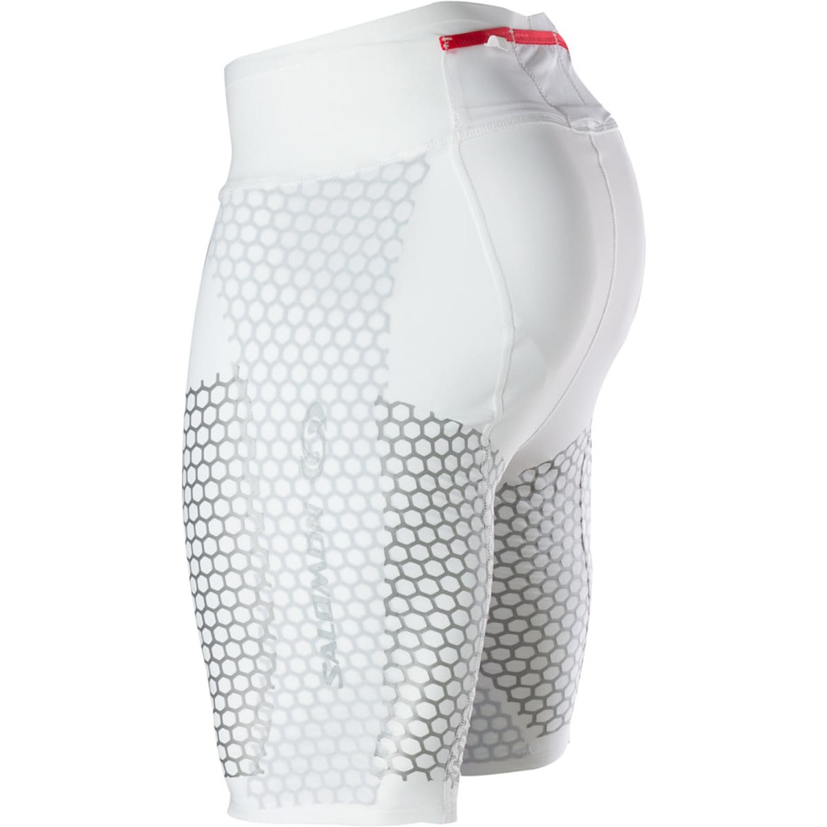 Salomon S-LAB EXO Short Tight white, side honeycomb detail (SAL2423)