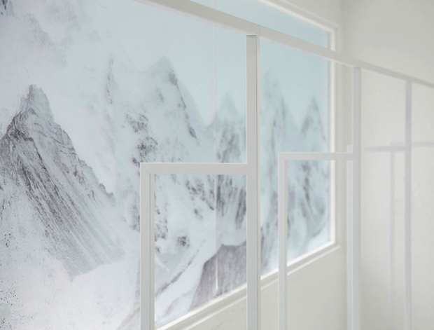 White Mountaineering clothing racks beside the shop window in Tokyo