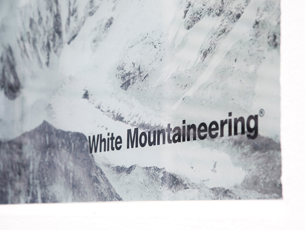 White Mountaineering shop window viewed from the top of the stairs