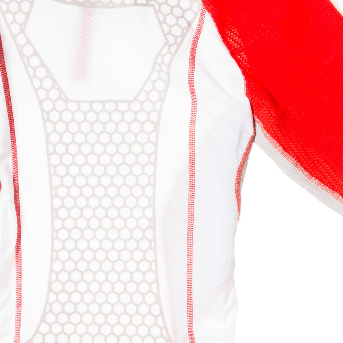 Salomon S/LAB EXO Zip Tee in white and red, alternate rear view
