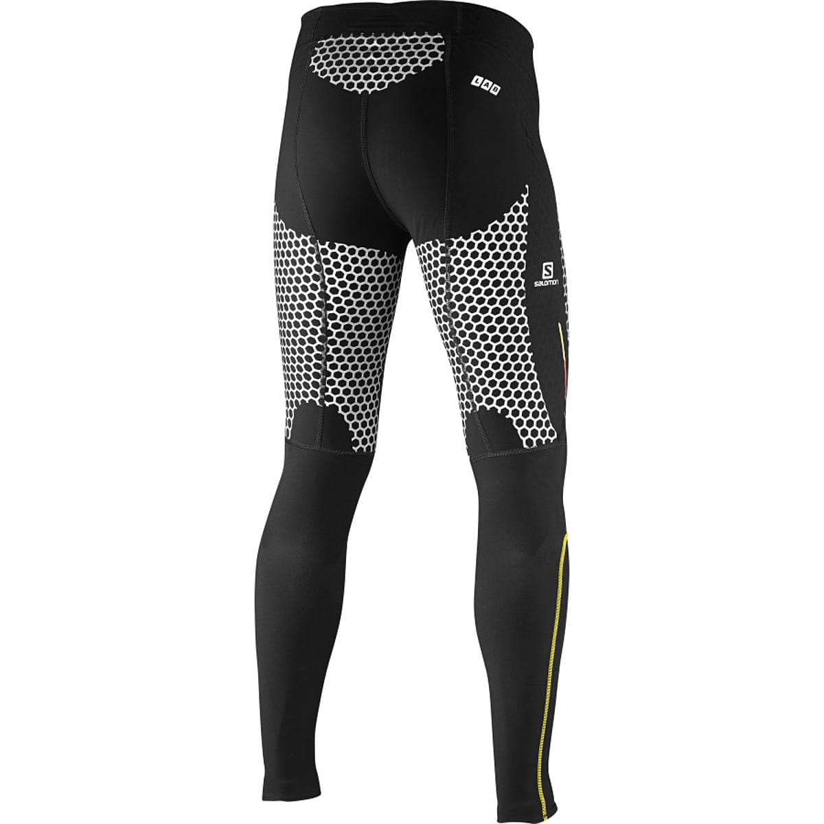 Salomon S/LAB EXO full-length tights with white honeycomb support zones, back
