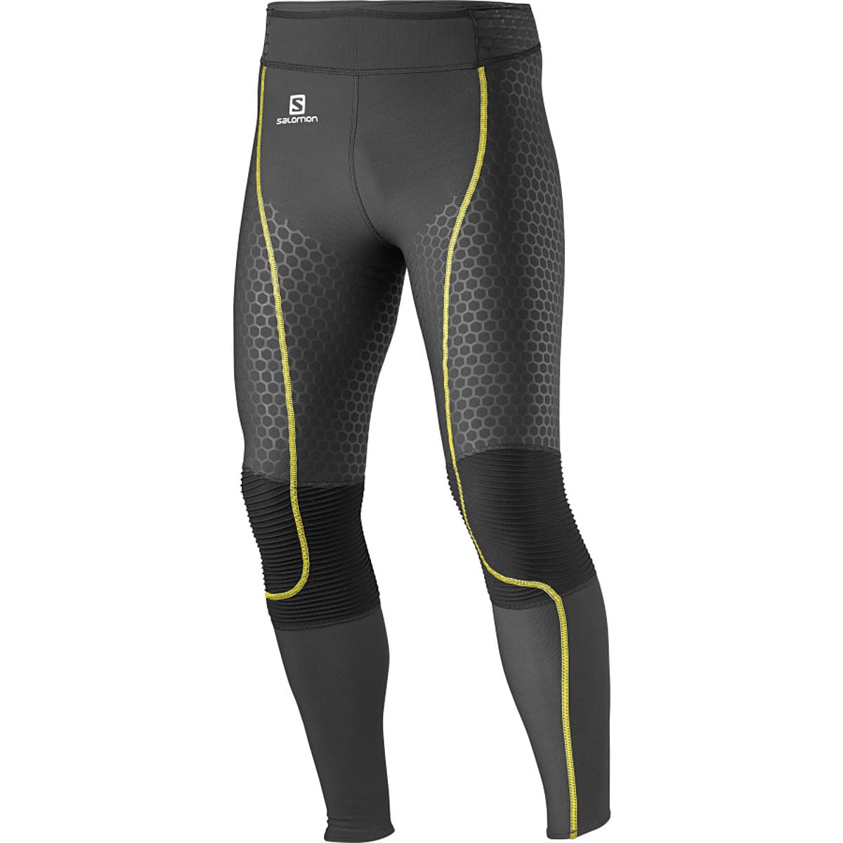 Salomon S/LAB EXO full-length tights with tonal honeycomb support zones, front