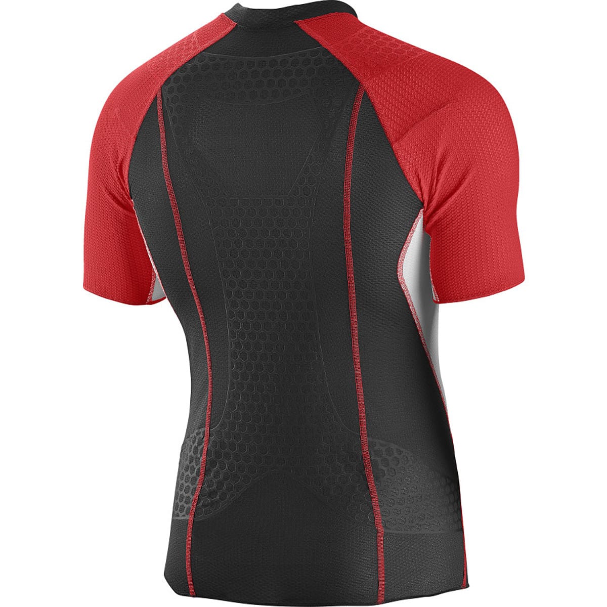Salomon S/LAB EXO Zip Tee in black and red, back