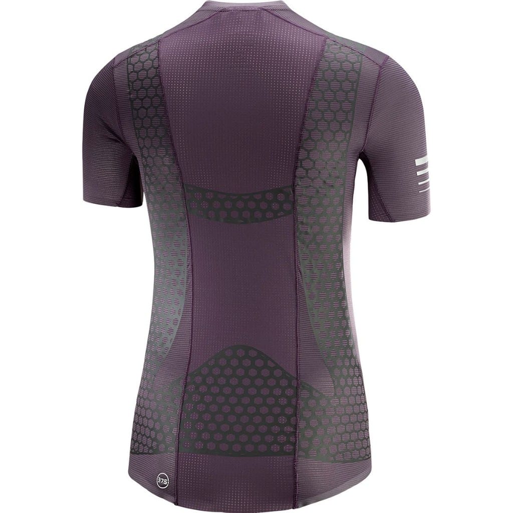 Purple women’s Salomon S/LAB EXO T-Shirt, rear product view