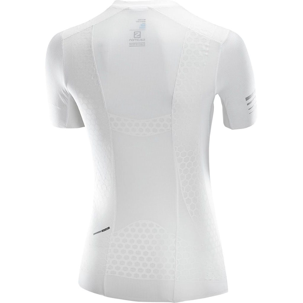 White women’s Salomon S/LAB EXO T-Shirt, rear product view