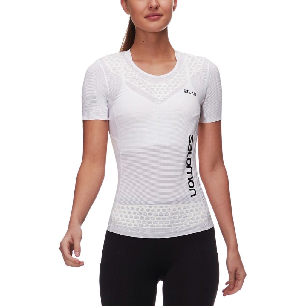 White women’s S/LAB EXO T-Shirt, front on-body view