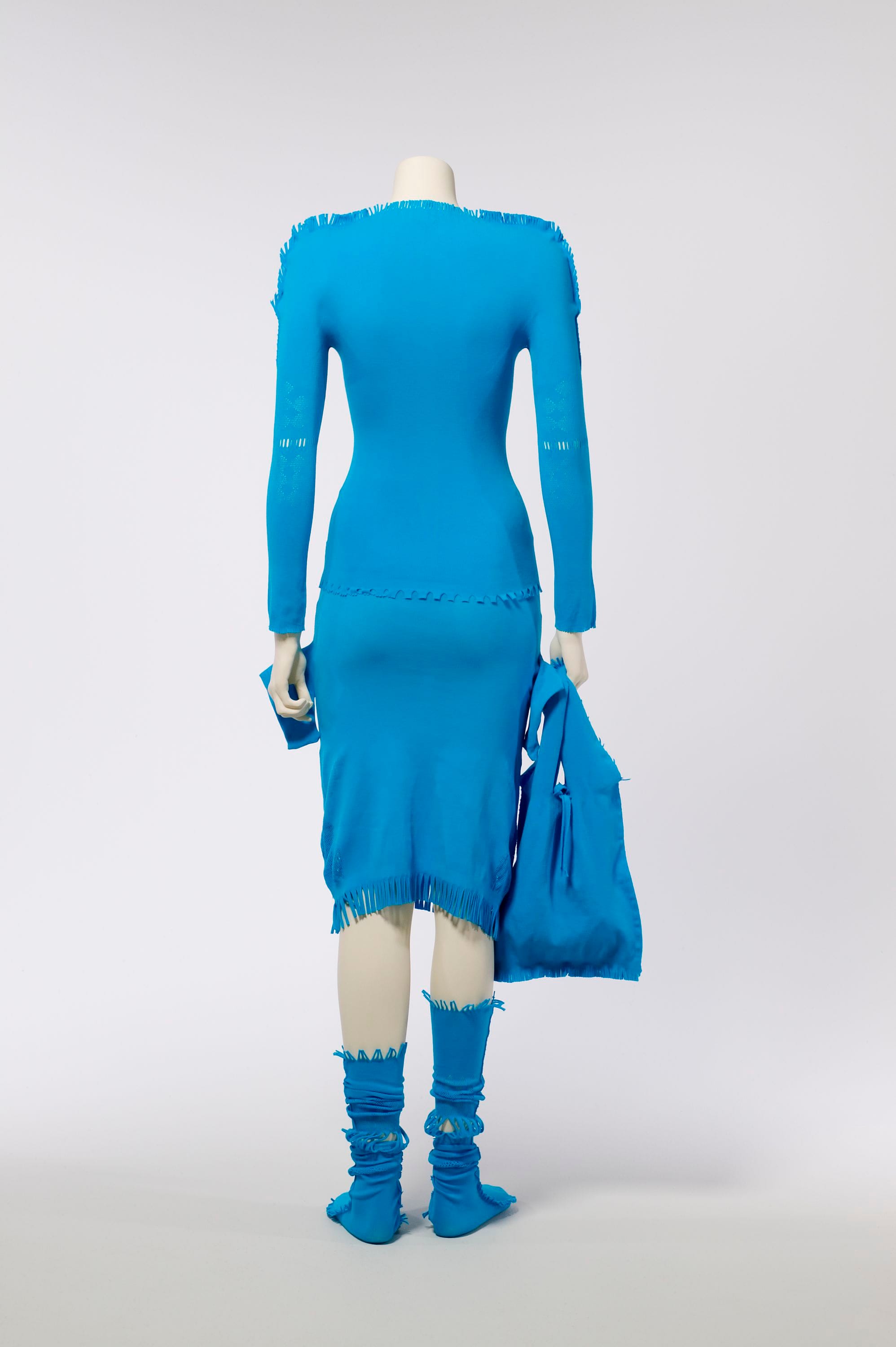 Issey Miyake A-POC blue knit ensemble, 152232.jpg view