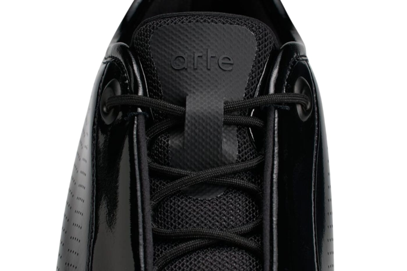 Pair of Arte Antwerp adidas F50 HQ3324 shoes in Feather Patent Leather and Core Black