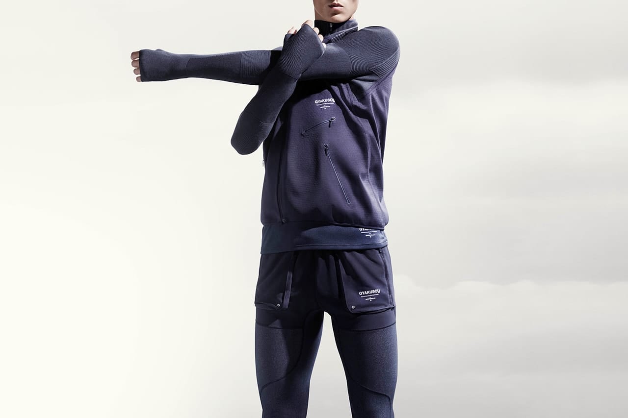 Woman in gray Gyakusou Holiday 2014 running apparel