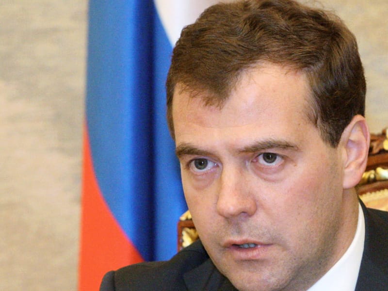 Russian President Dmitry Medvedev during a special session of the Russian Security Council.