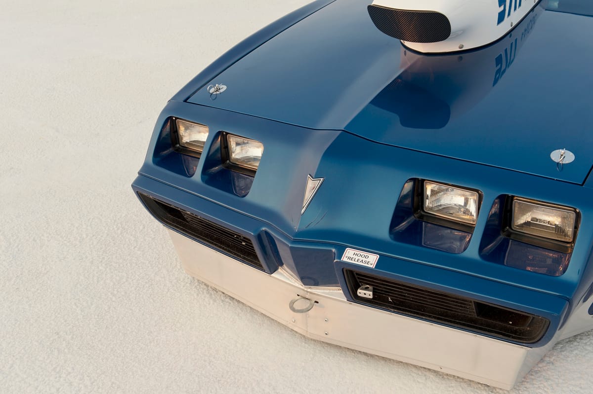 Blue 1978 Pontiac Trans Am owned and driven by George Gallmore at Bonneville SpeedWeek 2012.