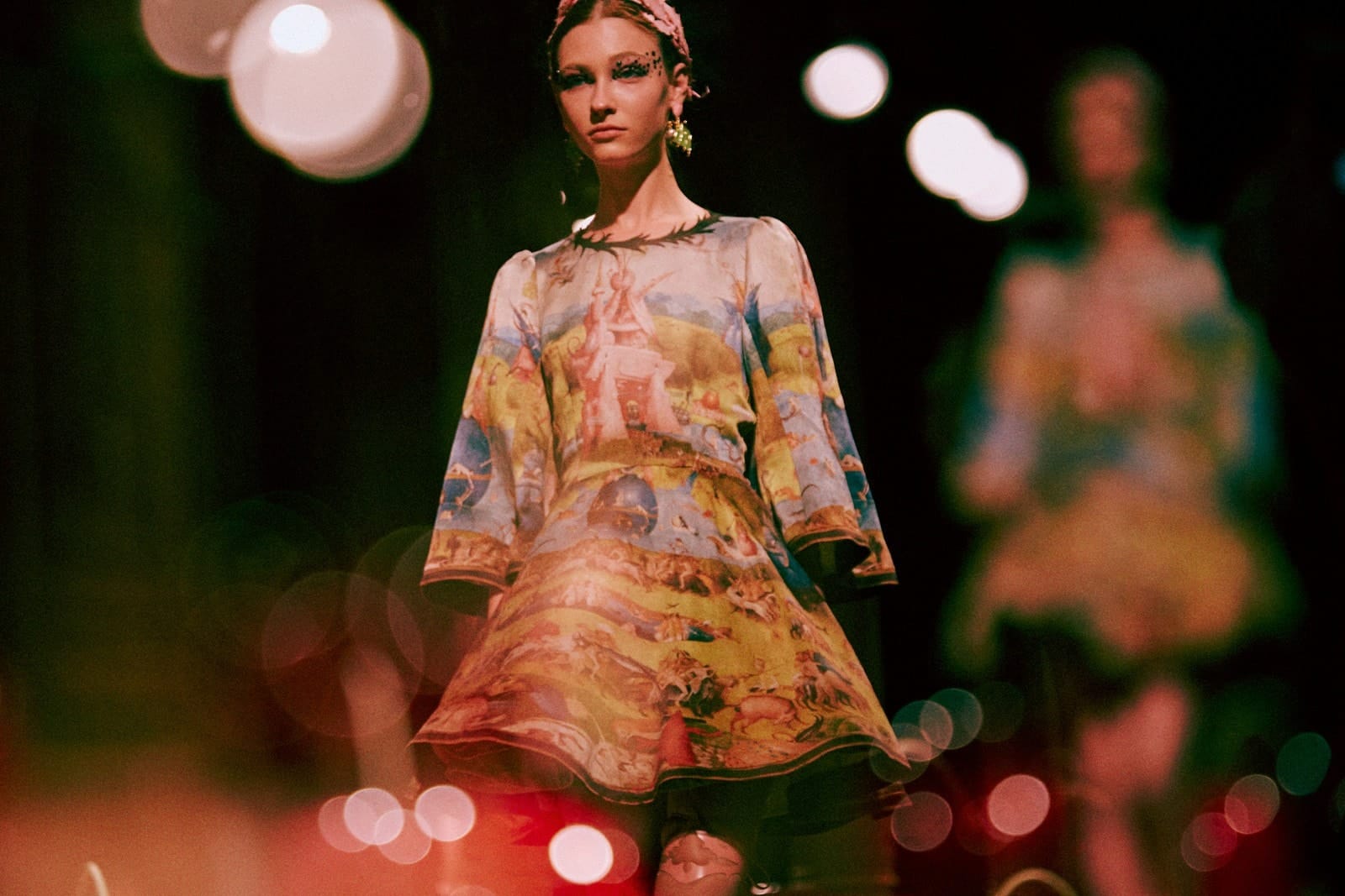 Undercover Spring/Summer 2015 runway look 13 from Jun Takahashi's digital-age fairytale collection.