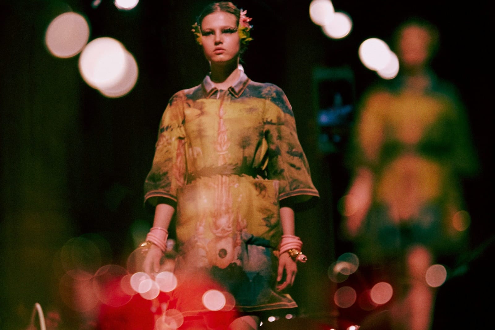 Undercover Spring/Summer 2015 runway look 15 from Jun Takahashi's digital-age fairytale collection.