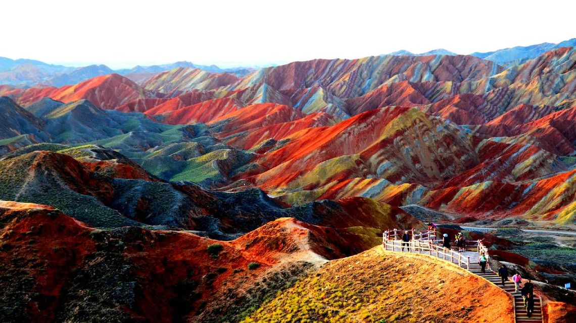 rainbow mountains at Zhangye Danxia national geopark Gansu China