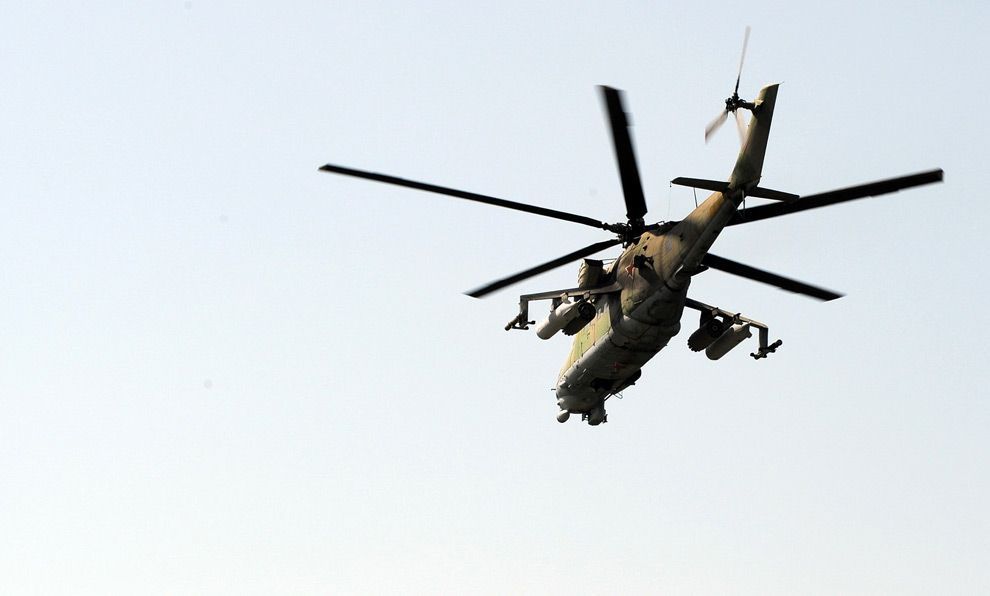 A Russian military helicopter