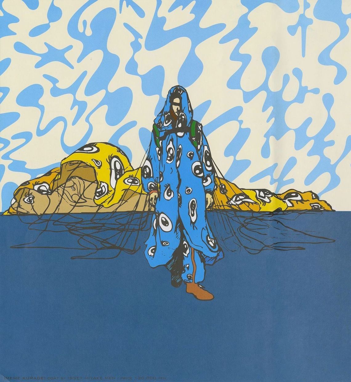 Meme Kurage Coat by Issey Miyake illustration by Takahashi Murakami