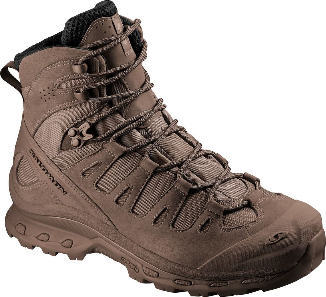 Salomon Quest 4D GTX Forces Burro tactical boot in coyote brown.