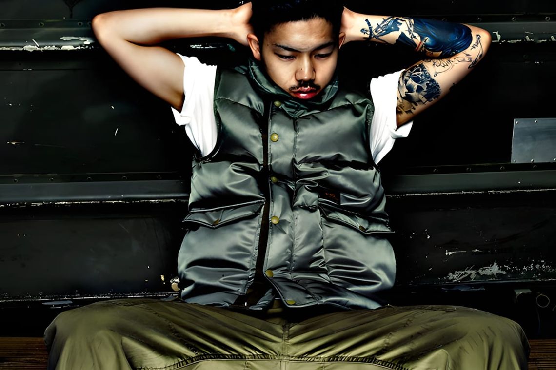 WTAPS olive military vest from the Fall/Winter 2011 "Way of Life" collection, product shot.