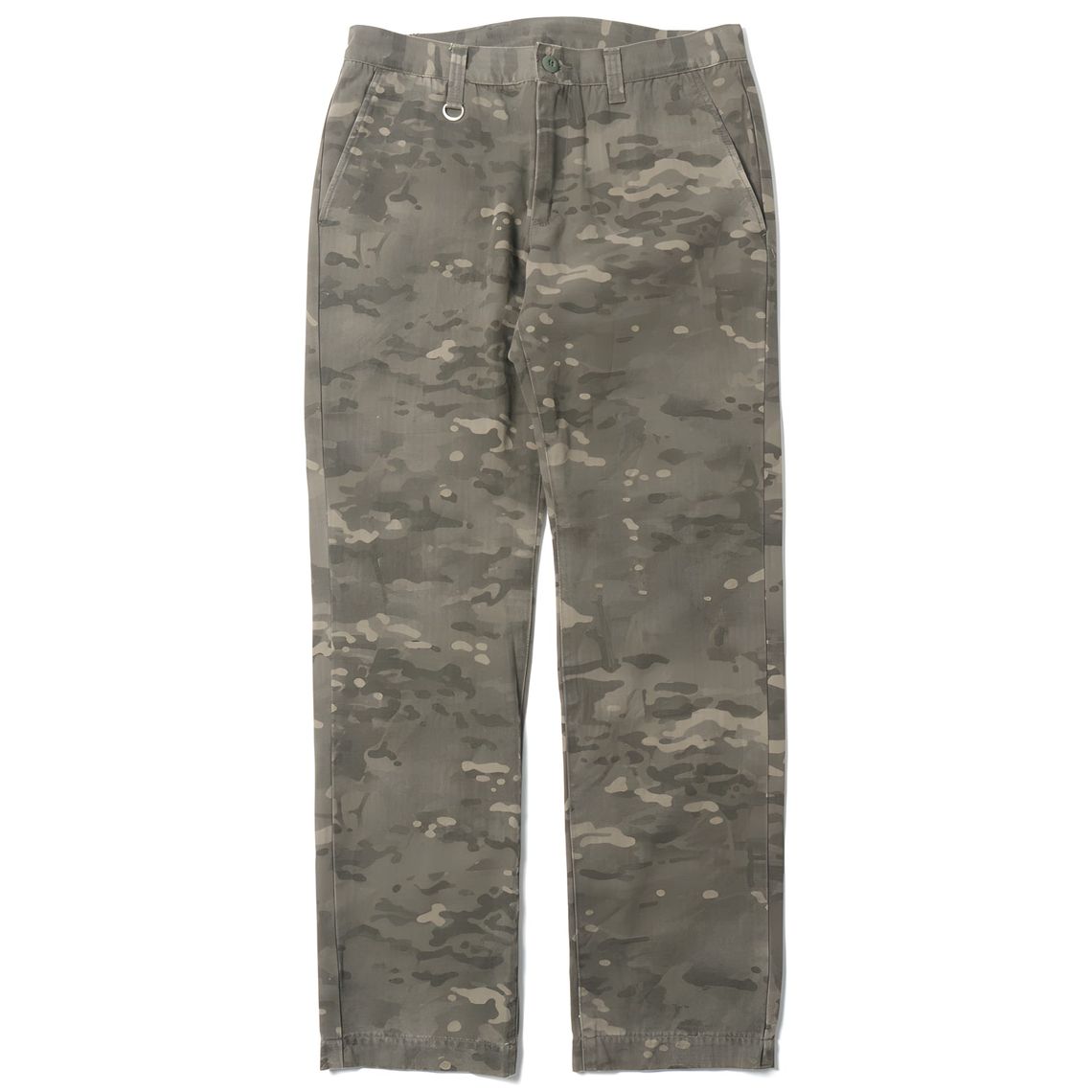 Haven Camouflage Herringbone Tight Straight Pant in Dark Multi, front ghost-mannequin product shot on white background.